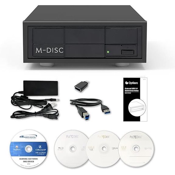 16X Blu-ray External Burner with Archival M-Disc Support