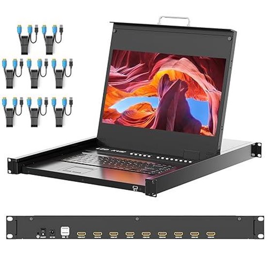 Arvitek 17.3 8-Port HDMI KVM Rack Console
