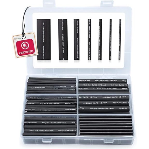 Wirefy 180 PCS Heat Shrink Tubing Kit Black