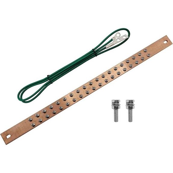 19-Inch Copper Bus Bar Kit with Grounding Cable