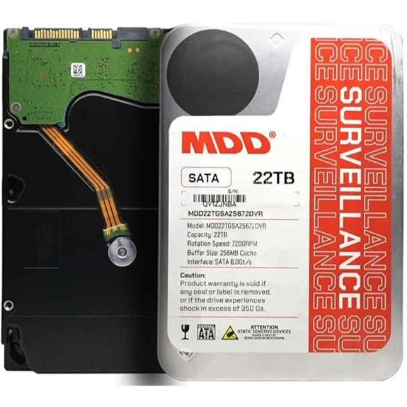 MDD 22TB 7200RPM SATA Surveillance Hard Drive