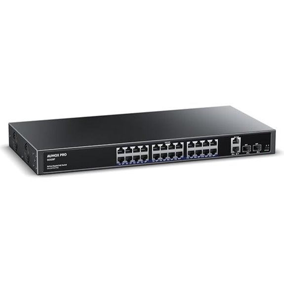 AUMOX 24-Port Gigabit PoE Switch with SFP