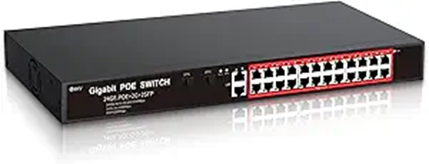 STEAMEMO 24-Port PoE+ Managed Gigabit Switch