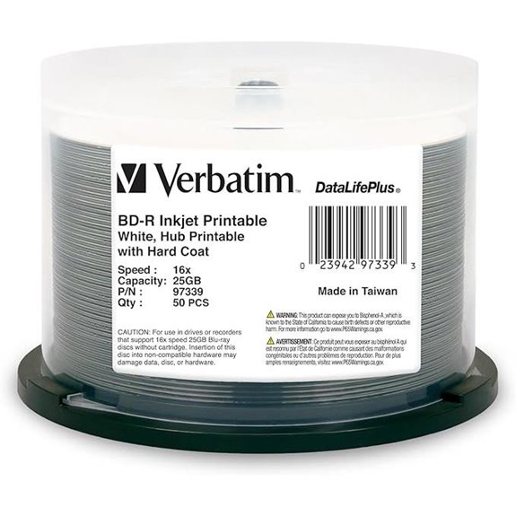 Verbatim 25GB 16X Blu-ray Recordable Discs (50-Pack)