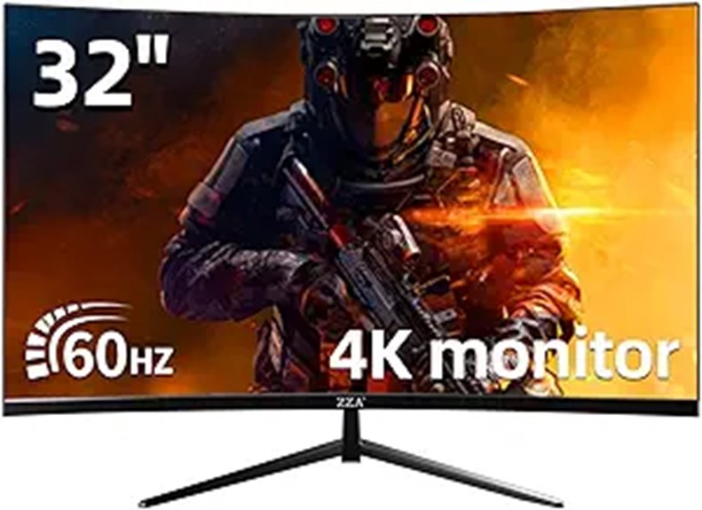 ZZA 32 4K Curved Gaming Monitor with HDR10