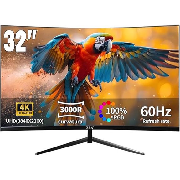ZZA 32 4K Curved Gaming Monitor with HDR10