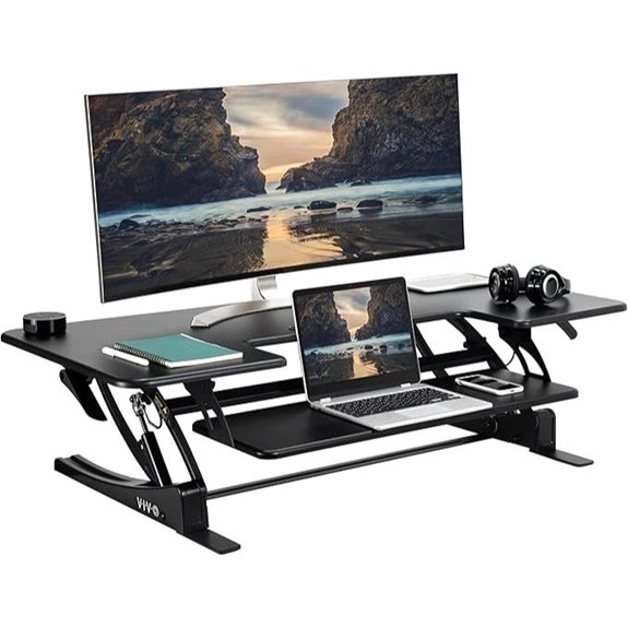 VIVO 48-Inch Adjustable Dual Monitor Desk Riser