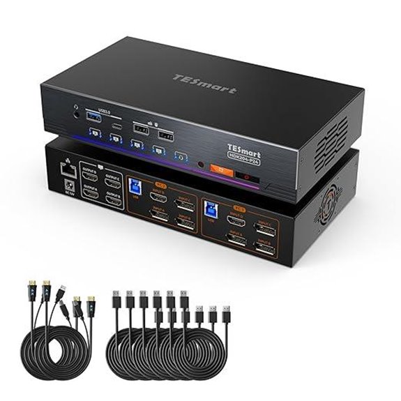 TESmart 4K KVM Switch for 4 Monitors and 2 Computers
