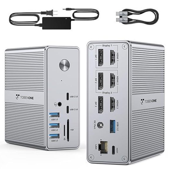 TobenONE Triple 4K Docking Station with Power