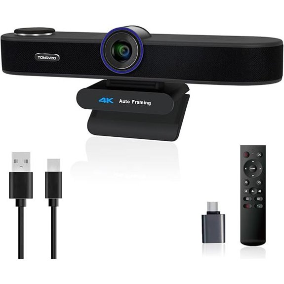 3-in-1 4K Webcam with Microphones and Speaker