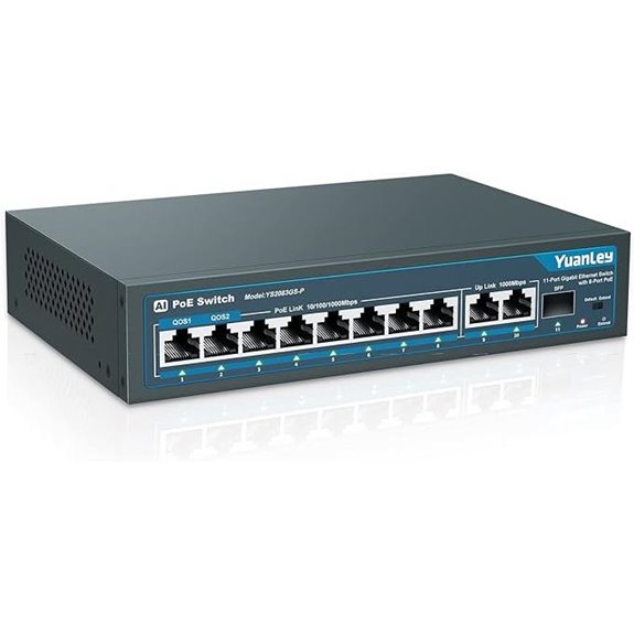 YuanLey 8 Port Gigabit PoE Switch with Uplink