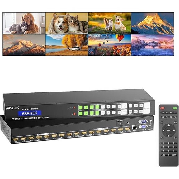 8x8 4K HDMI Matrix Switcher with Remote & LAN Control