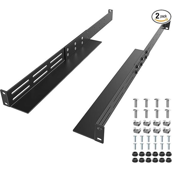 Adjustable 1U Server Rack Mount Rails for 4-Post Racks