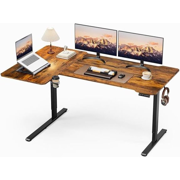 71-Inch Adjustable L-Shaped Electric Standing Desk