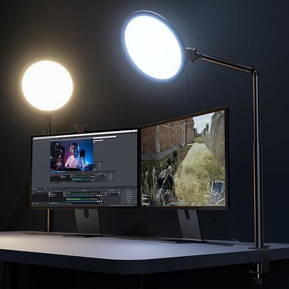 Weilisi 10.2 Adjustable Desk Ring Light with Clamp