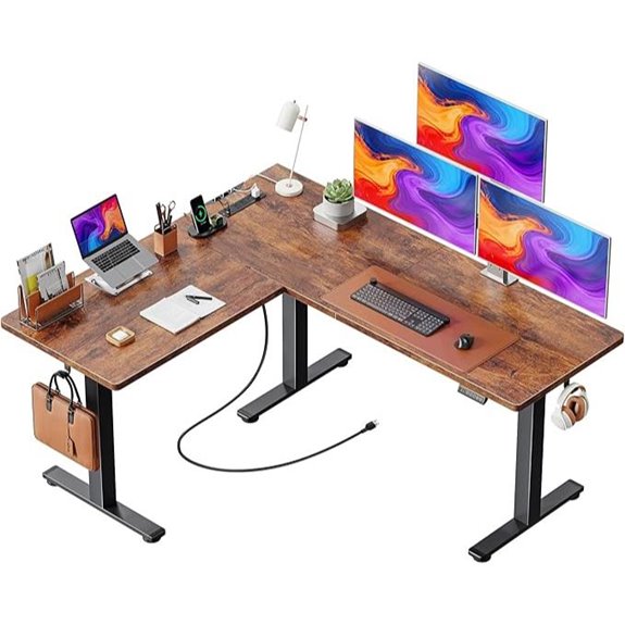 Huuger L-Shaped Height-Adjustable Corner Desk