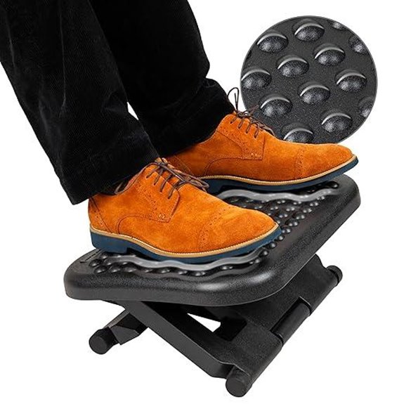Mind Reader Adjustable Under Desk Foot Rest Black