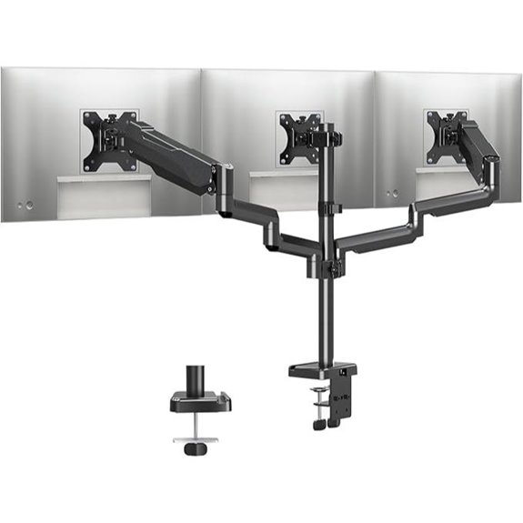 MountUp Triple Monitor Stand with Gas Spring