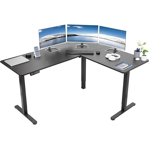 VIVO L-Shaped Standing Desk with Height Adjustment