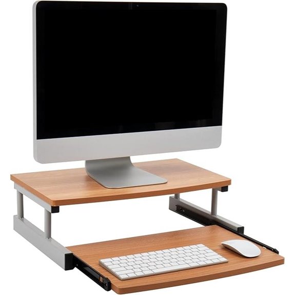 Mind Reader Monitor Stand with Sliding Keyboard Drawer