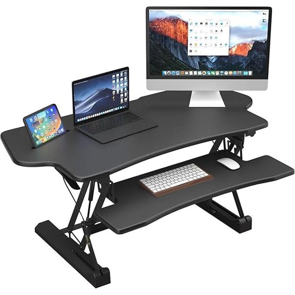 Mount-It! 48 Sit-Stand Desk Converter with Dual Gas Spring