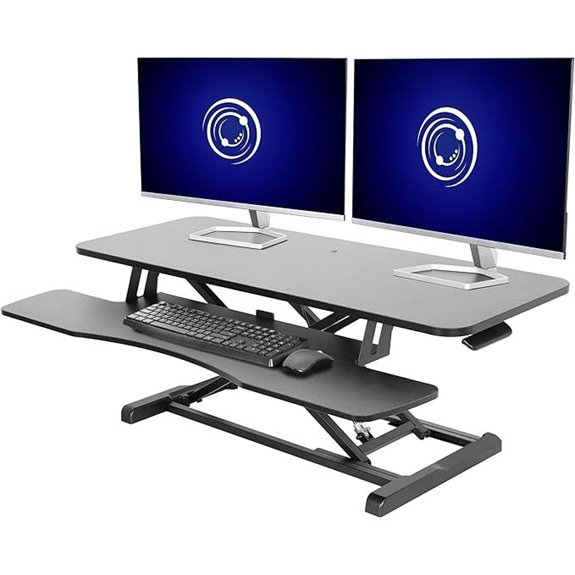 VIVO 42 Sit-Stand Desk Converter with Keyboard Tray