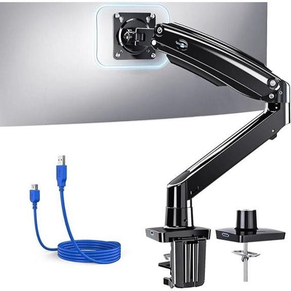 HUANUO Adjustable Monitor Arm with USB and VESA