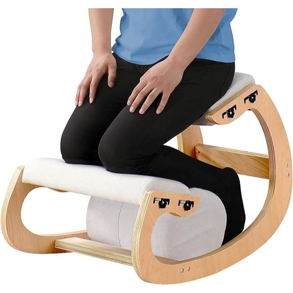 Adjustable Wooden Kneeling Posture Chair with Pads