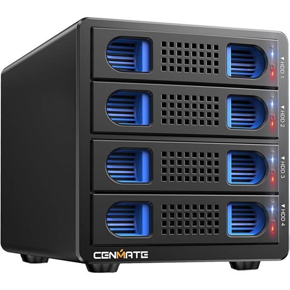 Aluminum 4-Bay 10Gbps HDD Enclosure with Cooling