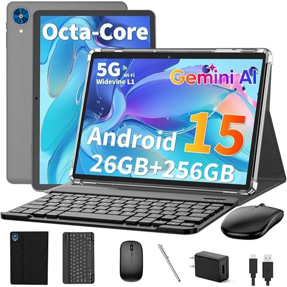 Android 15 Tablet with Keyboard 26GB RAM 256GB Storage