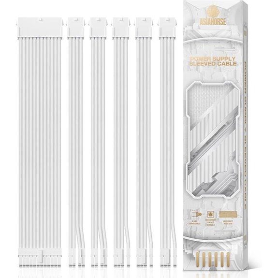 AsiaHorse Power Supply Extension Cable Kit 30cm White