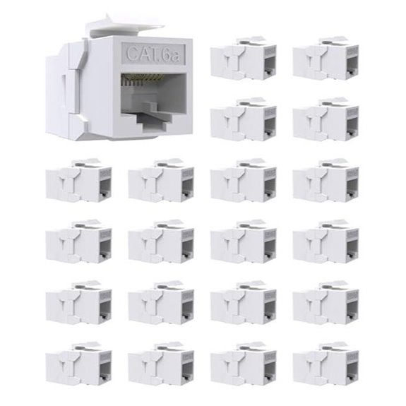 20-Pack Cat6A Keystone Jack Ethernet Wall Couplers