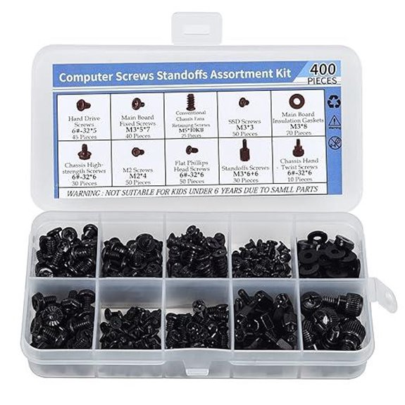 400PCS Computer Screws & Standoffs Kit for PC Repair