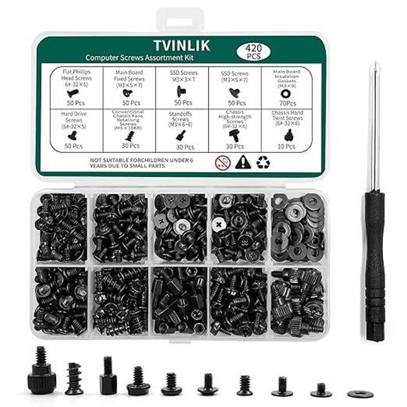 420PCS Computer Screw Kit for PC Components