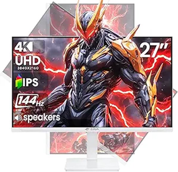 CRUA 27 4K Gaming Monitor Adjustable 144Hz IPS