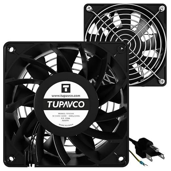 Dual 120mm Server Rack Fans with Power Cable