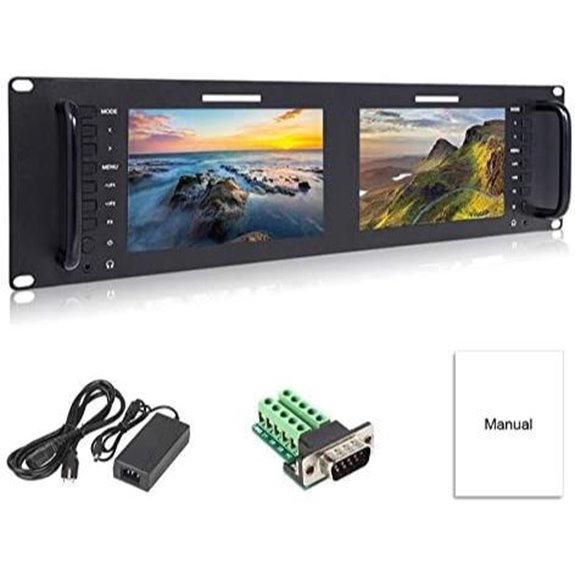 Dual 7 3RU IPS Broadcast LCD Monitor with Inputs