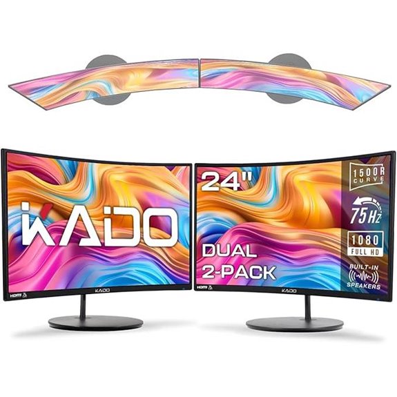 Kado Dual 24 Curved Monitors with HDMI & Speakers
