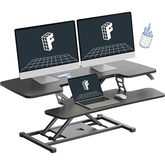FLEXISPOT 42-Inch Dual Monitor Sit-Stand Desk Converter