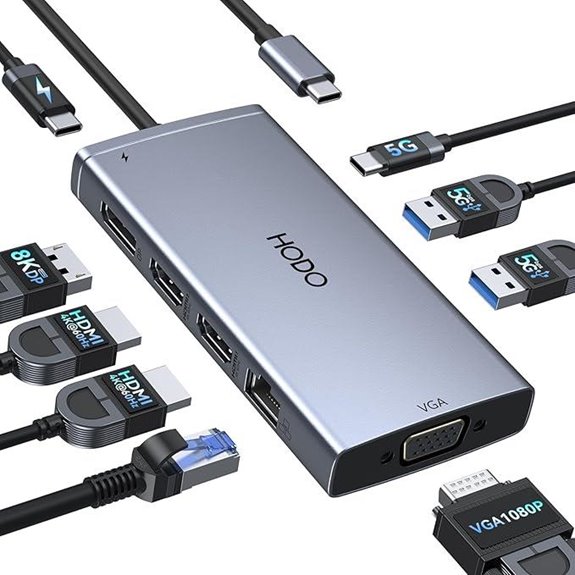 USB C Docking Station with Dual Monitors and 9-in-1 Hub
