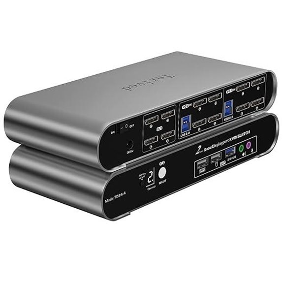 2-Port DP USB 3.0 KVM Switch with 4 Monitors