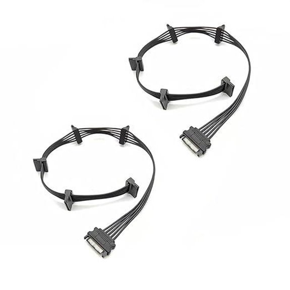2 Pack SATA Power Splitter Cables for HDD/SSD