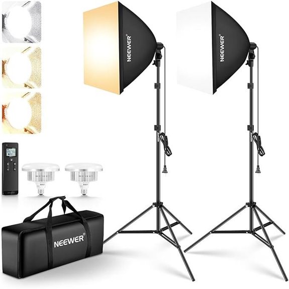 NEEWER 2-Pack 24 Softbox Lighting Kit with Tripods