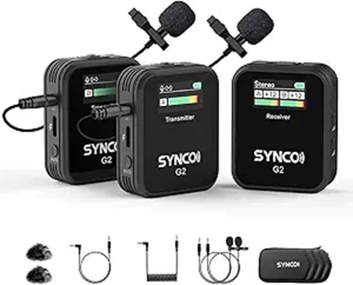 SYNCO Wireless Lavalier Microphone with Dual Transmitters