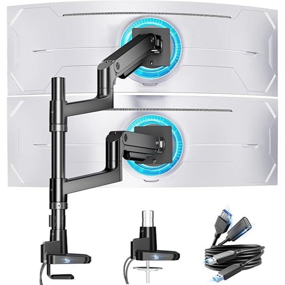 ARES WING Dual Monitor Stand for Ultrawide Curved Monitors