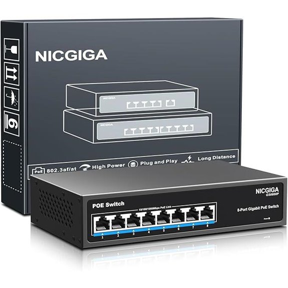 NICGIGA 8-Port Gigabit PoE+ Ethernet Switch