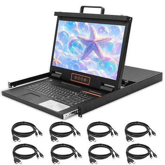 8 Port HDMI Rack Mount KVM Console with Cables