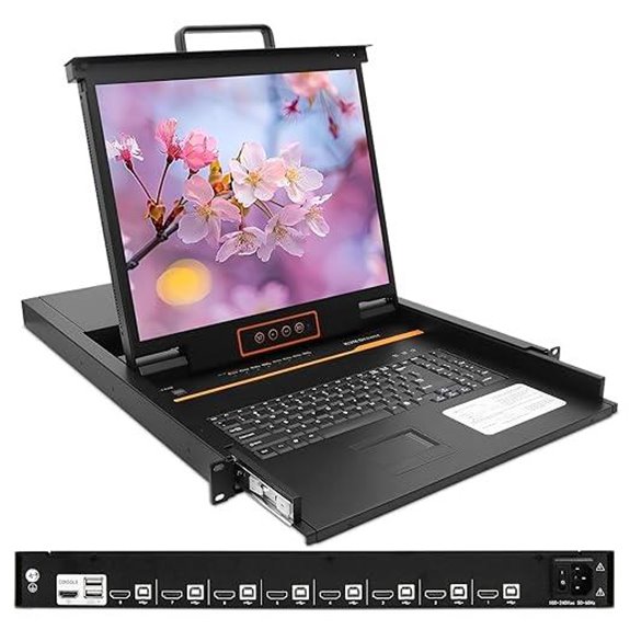 1U HDMI KVM Rack Console with 8 Ports