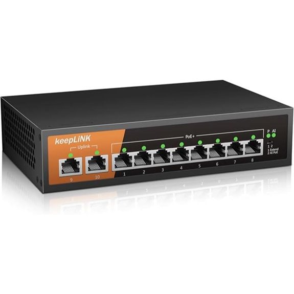 8-Port Gigabit PoE Switch with Uplinks