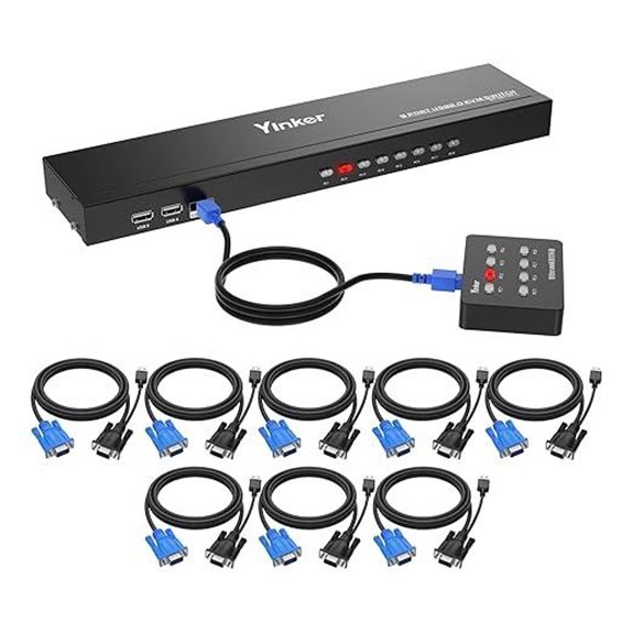 VGA KVM 8 Port Rackmount Switch Kit